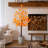 Pre-Lit Minimalist Autumn Maple Artificial Fall Tree With 96 Warm White LED Lights-950937706