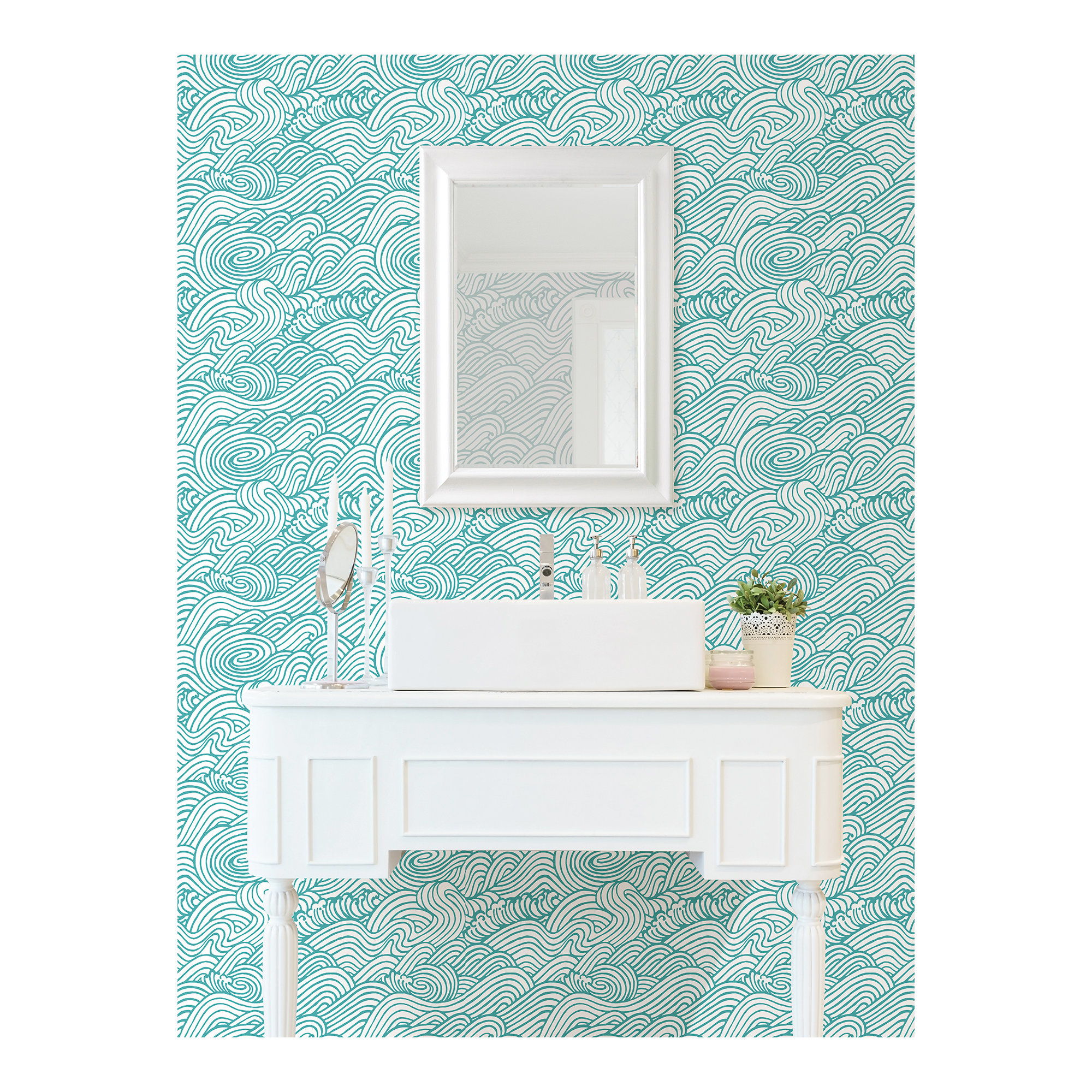 Juanita Peel & Stick Wallpaper, Blue