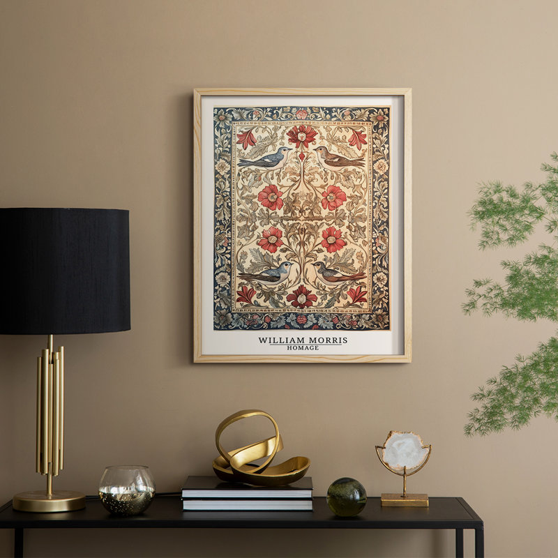WM MORRIS Series CCCXCI Framed Print - Solid Wood, Naturel, H 21 po x l 17 po