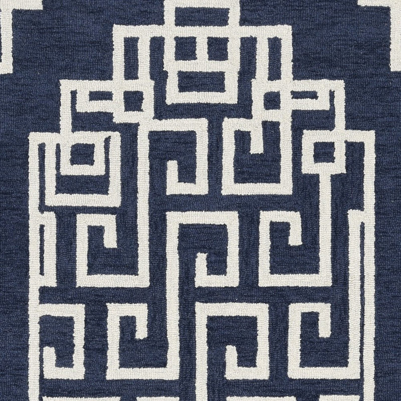 Araban Oriental Handmade Tufted Wool Navy Area Rug, Rectangle 5' x 7'
