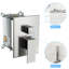 Douche carrée de 12 pouces en nickel brossé - Barre coulissante réglable, soupape équilibrée et composant portatif avec tête-124583816