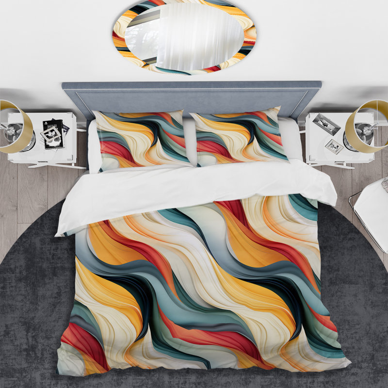 Urban Serenity IV - Ensemble de housse de couette à motif abstrait - Microfibre de polyester