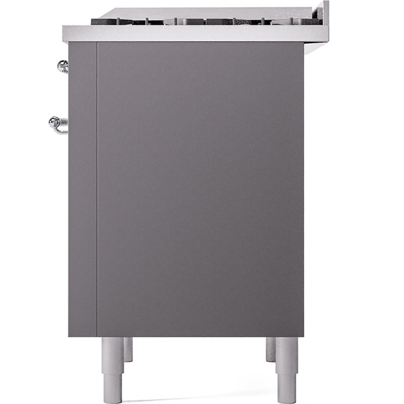 ILVE Nostalgie II 36 Dual Fuel Range, knobs, Graphite Matte/Chrome, Liquid Propane