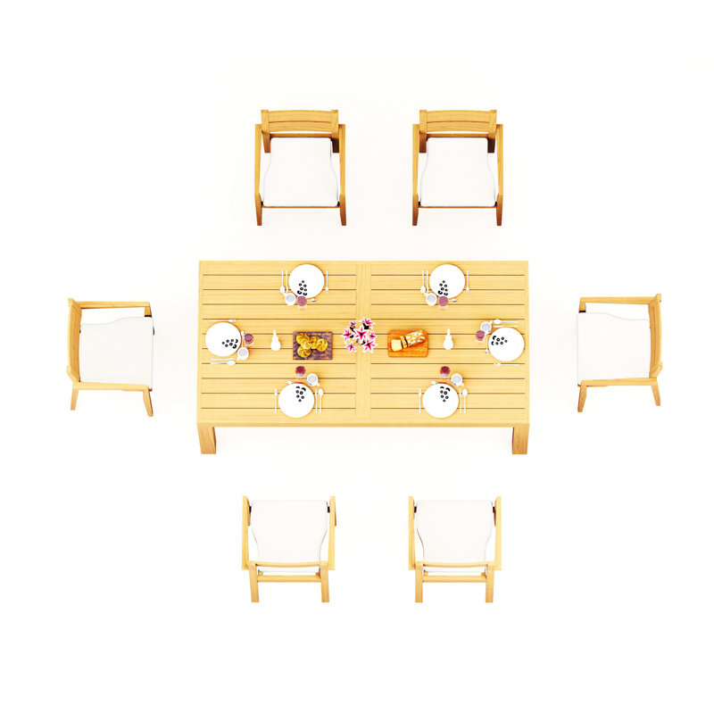 Ensemble repas d'extérieur rectangulaire Vellore, 6
