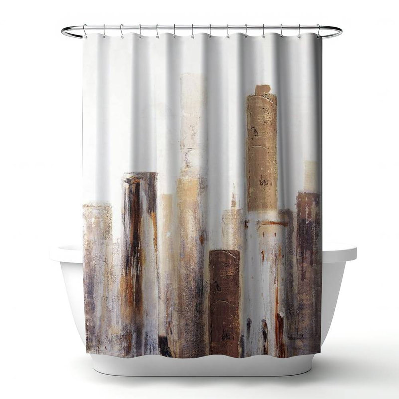 Shower Curtain CI137 – Polyester Shower Curtain, Dye Sublimation Print, 71" W × 74" L