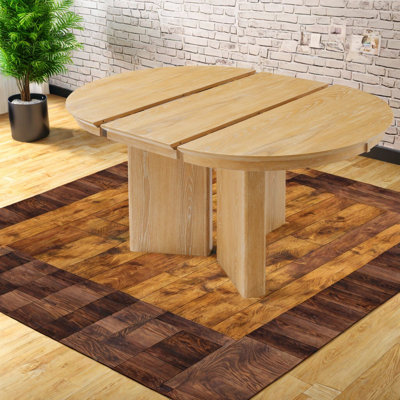 Tables de salle à manger extensibles (table seulement, sans chaises, avec plateau et pieds), cuisine en bois aggloméré naturel