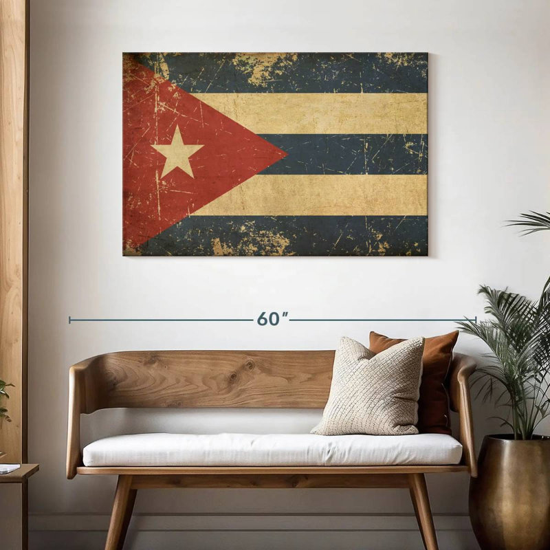 Drapeau de Cuba, H 30 po x l 45 po