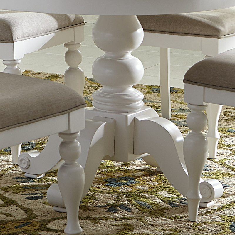 Alantae Extendable Solid Wood Dining Table, Oyster White