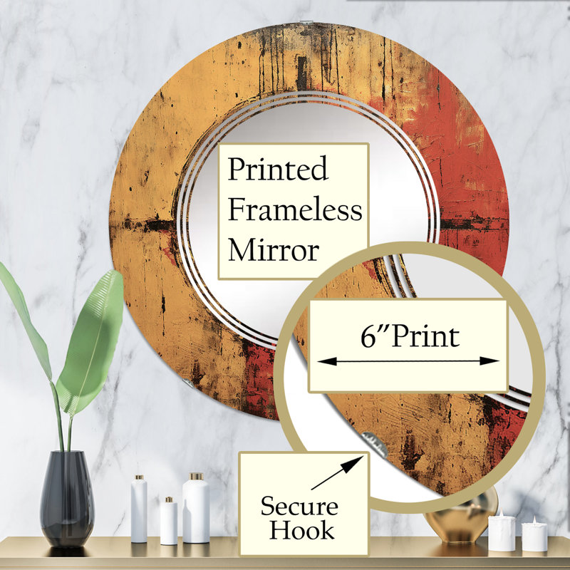 Nutley - Miroir mural moderne rond, 32 po x 32 po