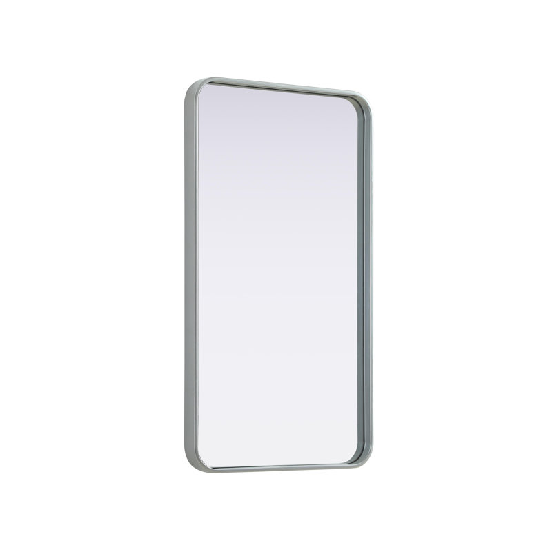Erath Contour Metal Mirror, Silver, 36" x 20"