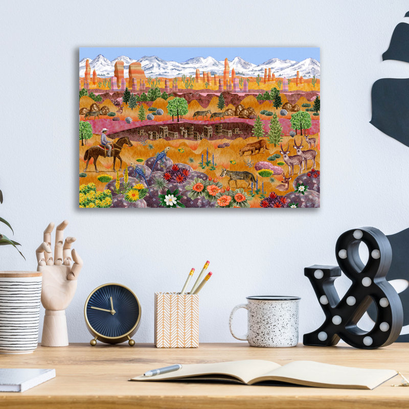  «Out West» par Gale Pitt, art mural en verre acrylique, 16 po x 12 po, H 12 po x l 16 po