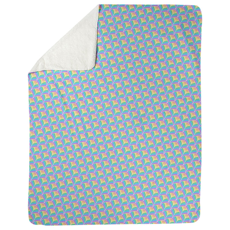 Couverture polaire Katelyn Elizabeth, l 52,5 po x L 62,5 po, Sarcelle / Violet / Jaune