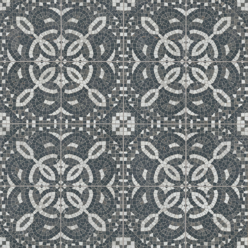 Galleria 8 in. X 8 in. Matte Porcelain Encaustic Floor and Wall Tile, Lucia Grigio