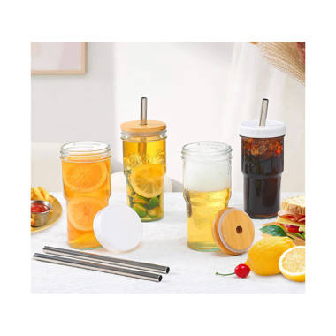 Netany [ 4 Pack ] Glass Cups Set - 24oz Mason Jar Drinking Glasses
