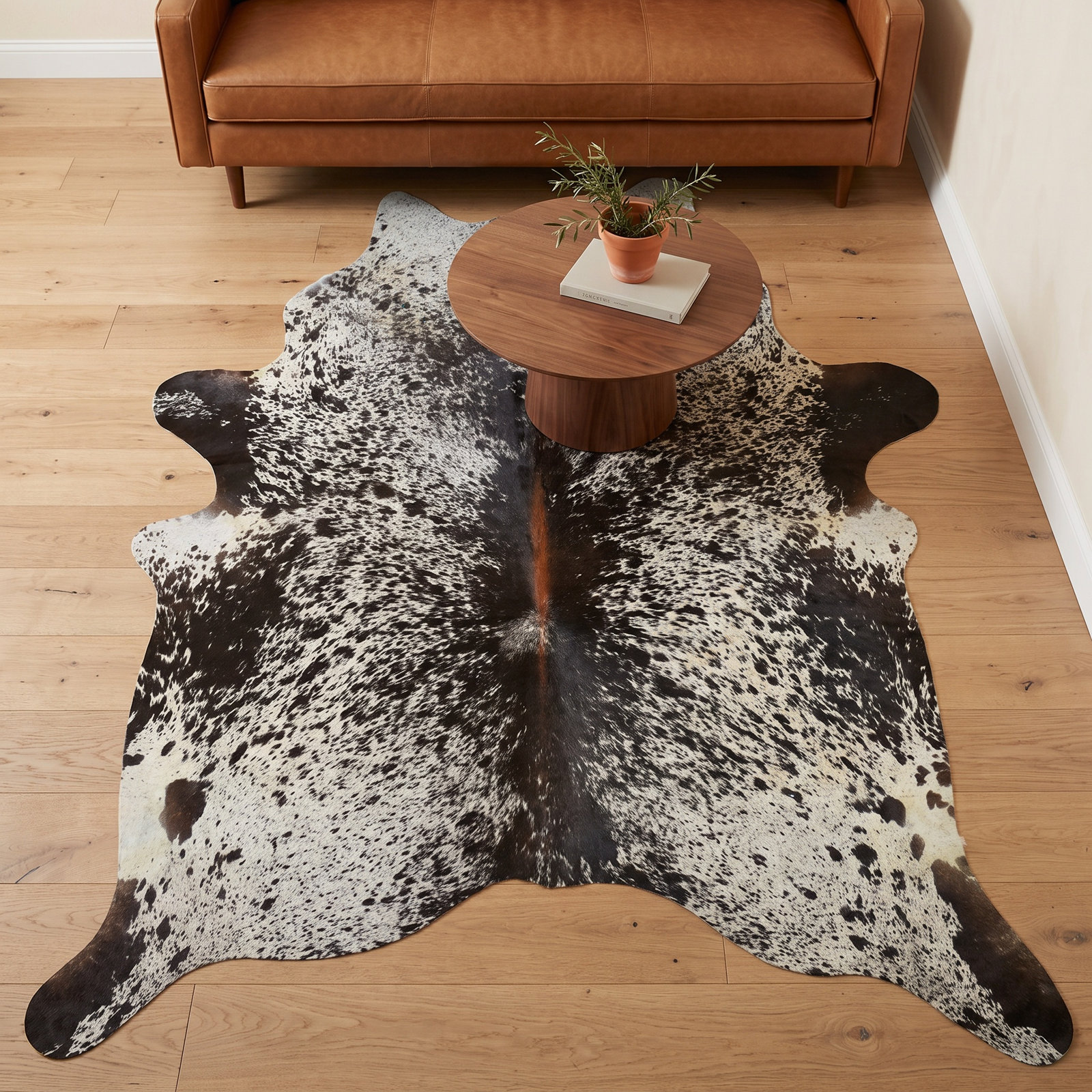 Charlize Salt Pepper Handmade Cowhide Rug, 5' x 6'6"