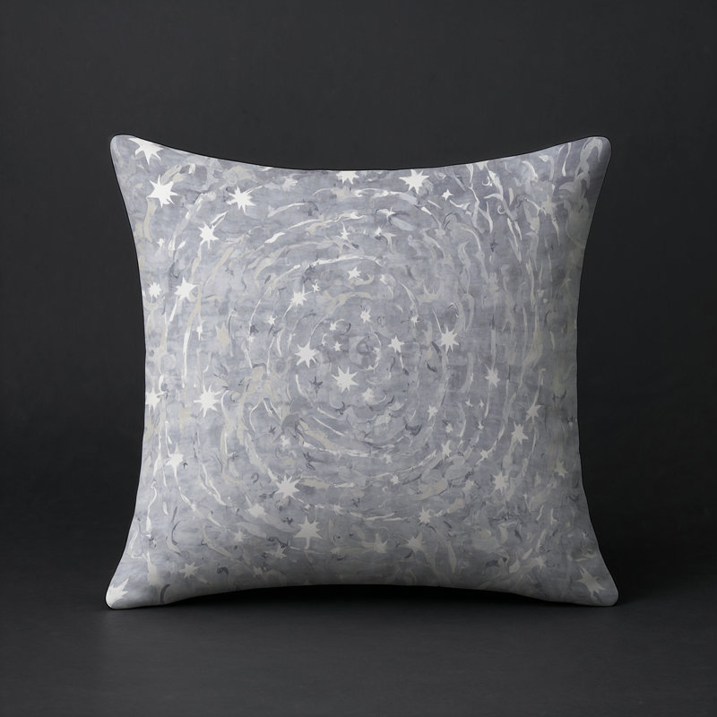 Coussin décoratif intérieur / extérieur gris Modern Modern, Carré 16 po, Gris / beige / gris clair abstrait 12