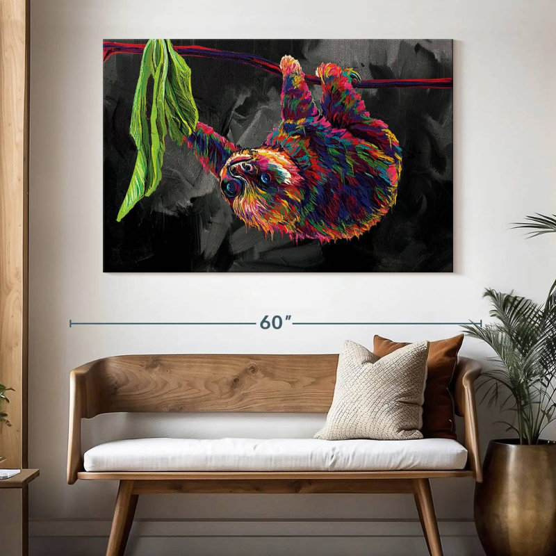 Brampt paresseux à la recherche d'une couleur abstraite, H 34 po x l 51 po