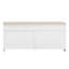 160cm Farmhouse Sideboard Buffet, 4-Door Storage Console with 3 Drawers & Adjustable Shelves,  White & Oak