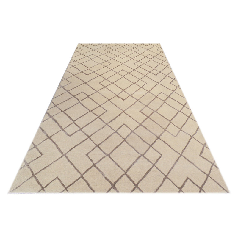 Highway Geometric Wool Area Rug, Rectangle 153 x 244cm