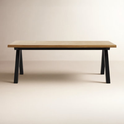 Sten 83" Wood Farmhouse Dining Table