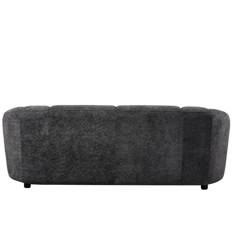 Tissu moderne gris à 3 boucles, rembourré de mousse, base en bois, salon à limite de poids de 800 lb en mousse haute densité, structure