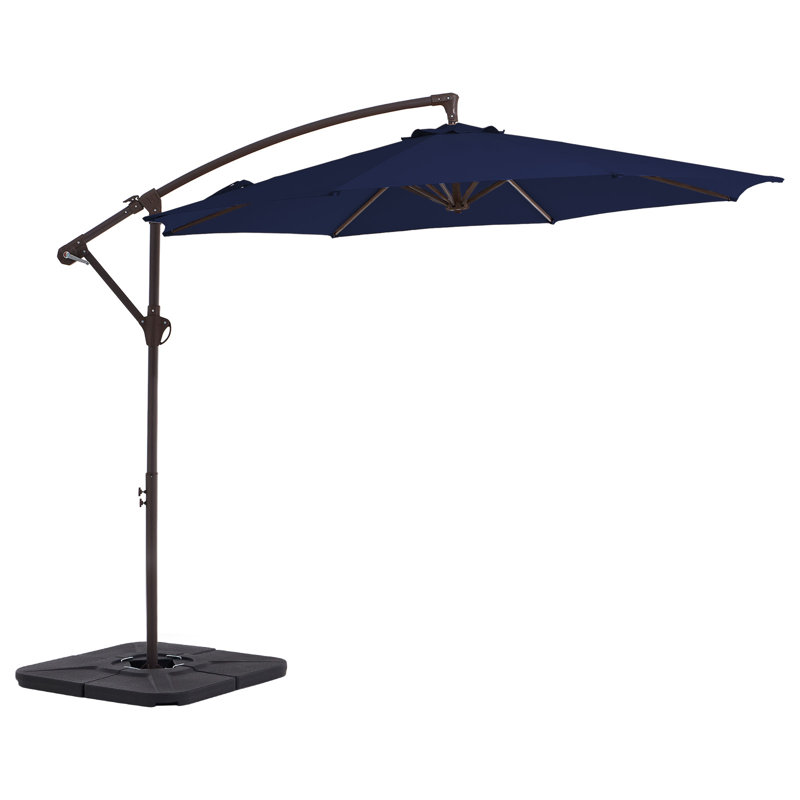 120'' Cantilever Umbrella with Weighted Base, Navy Blue