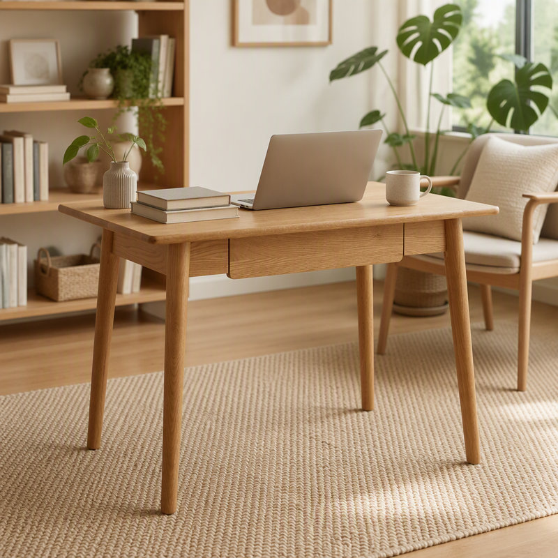 Bureau d'ordinateur en bois naturel 100% bois massif