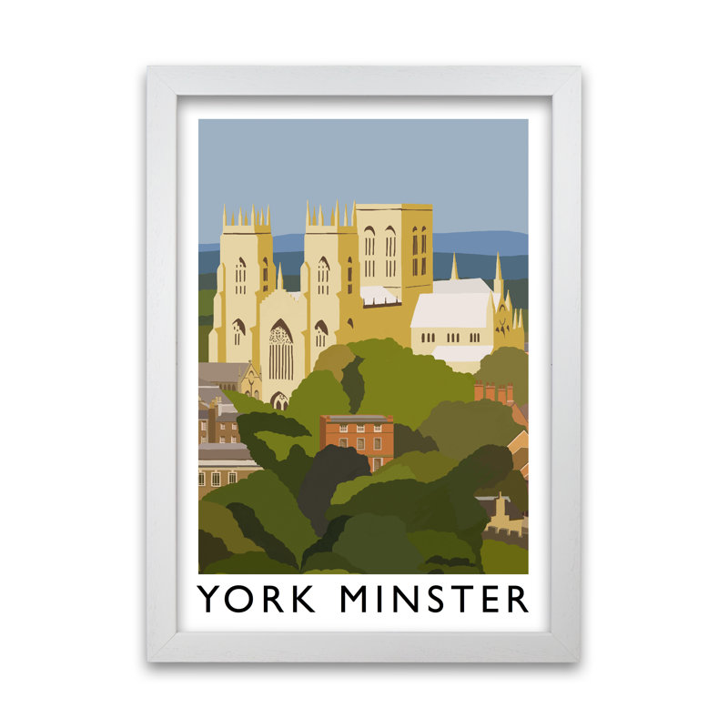 York Minster by Richard O'Neill - Single Picture Frame Print, 60cm H x 42cm W, White