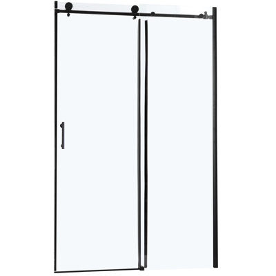 Matte Black Shower Door Enclosure 48"W X 76"H. Quality Tempered Glass. Rust- Handle. Fits Multiple Bathroom Layouts. Adjustable For Uneven Surfaces. Accessories Included