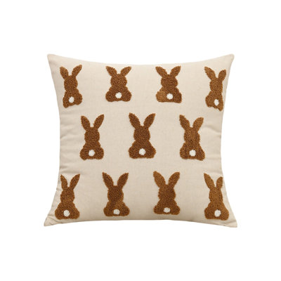 Embroidered Rabbits Pillow Cushion Easter Living Room Sofa Headboard Backrest Cushion Pillowcase