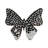 Stylish Butterfly Figurine Crafted from Wood, Glass, and Mango Wood with Intricate Mosaic Design for Elegant Decorative Accent-333485448-333485450
