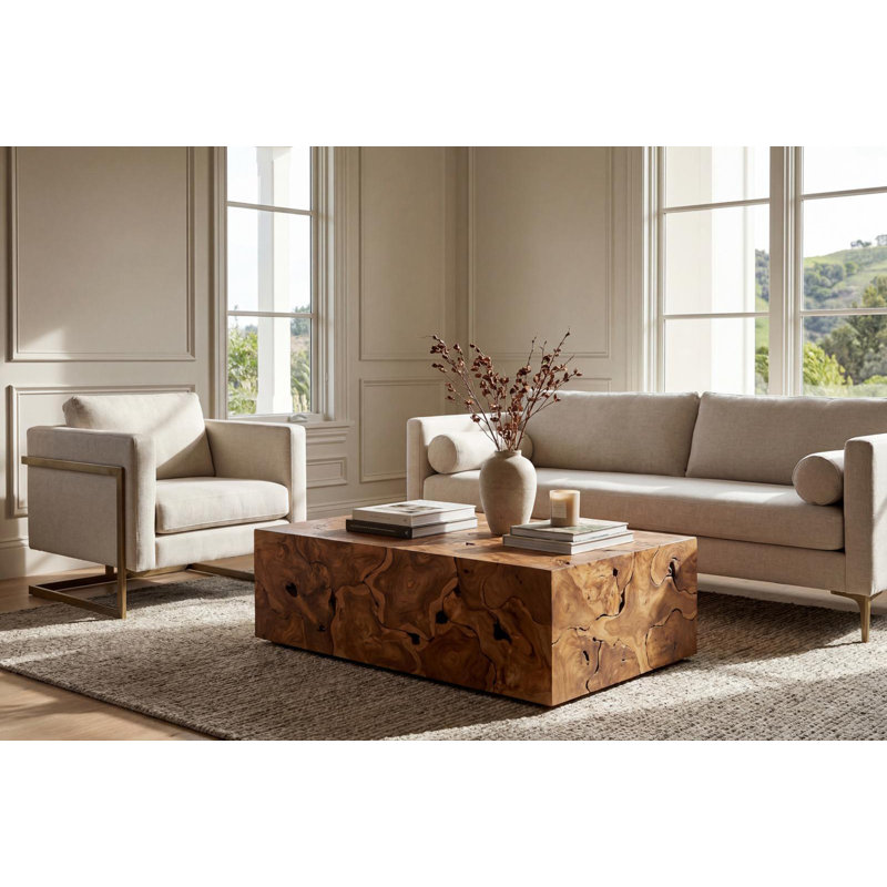 Chunk Teak Slice Coffee Table