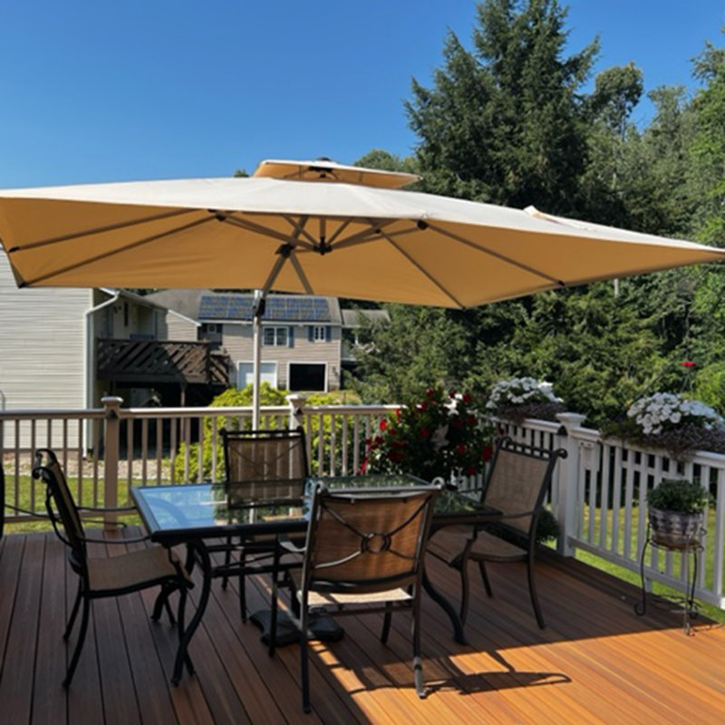 Parasol rectangulaire en porte-à-faux 9 pi x 12 pi Gardette, Beige, 9' x 11'