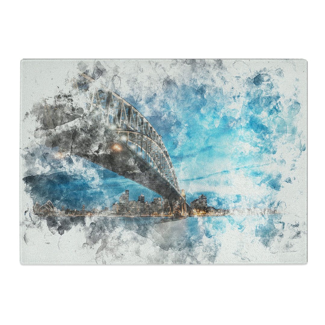 Tempered Glass Sydney Harbour Bridge in Australia Chopping Board