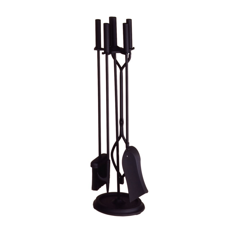 Iron Fireplace Tool Set, Black