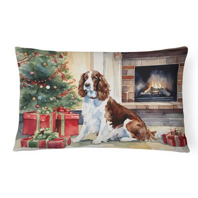 Welsh Springer Spaniel Cozy Christmas Throw Pillow