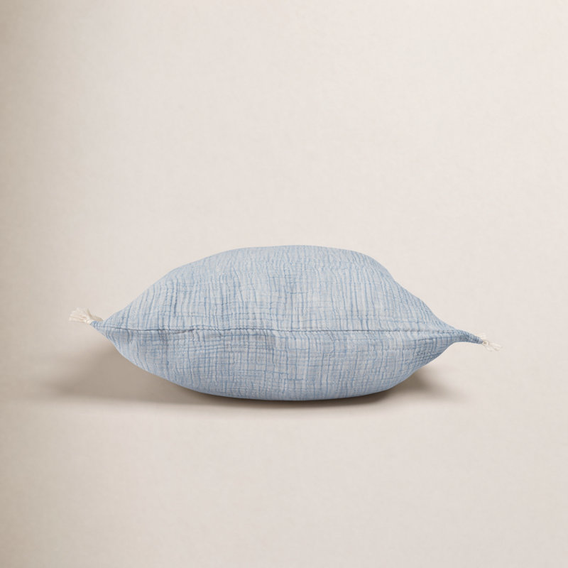 Coussin en coton Ava Karely, Turquoise, Polyester/ bourre en polyester