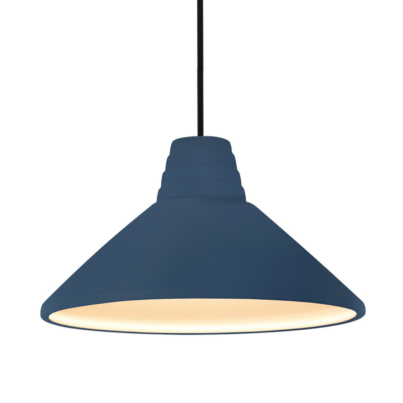 Luminaire suspendu conique à 1 lumière Roselle, Nickel brossé, Ciel à minuit