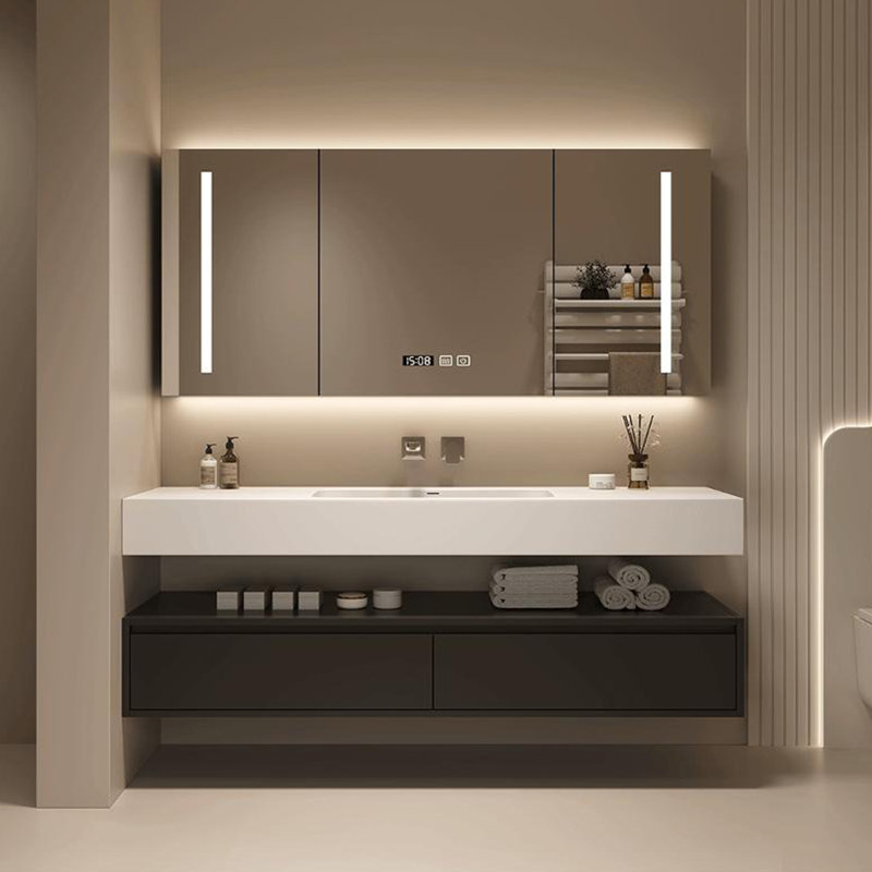 Simple design bathroom cabinet, Black