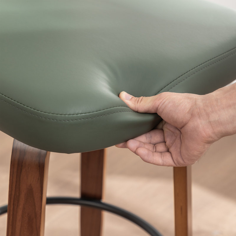 Swivel Upholstered Counter Stool, Counter Stool (67cm Seat Height), Green