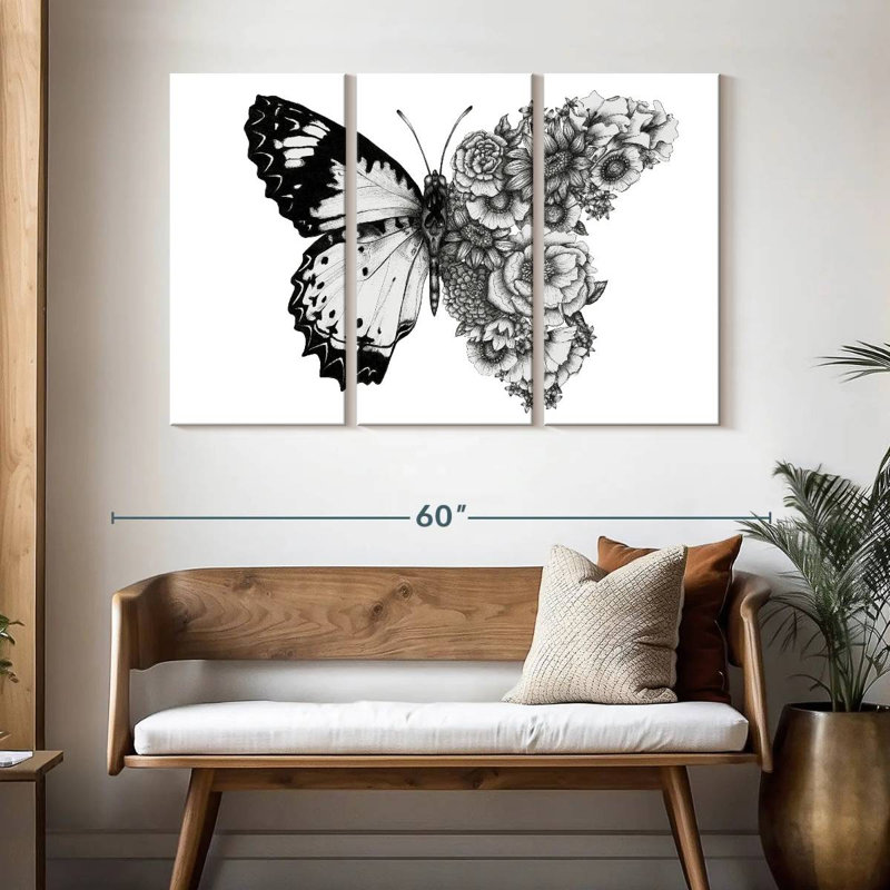 Butterfly In Bloom I, 32" H x 50" W