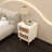 Rattan Nightstand, Wood End Table, Side Table with 2 Faux Rattan-Decorated Drawers, Bedside Table,Wood Accent Table with Storage for Livingroom, Bedroom,Burly wood