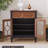 Black&Walnut Solid Wood Shoe Storage Bench