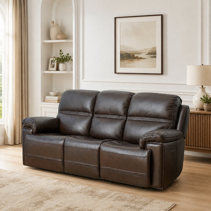 Canapé inclinable électrique en cuir de 109 cm (43 po) avec fonction zéro gravité, port USB intégré et appui-tête réglable