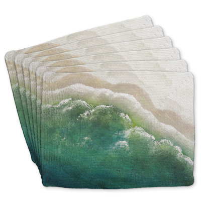 Turquoise Sea Braided Polyester Placemats Set of 6 - Home Decor
