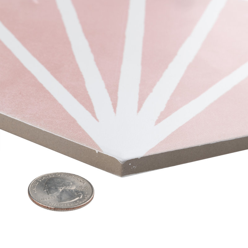 Horizon 7-3/4" x 9" Porcelain Wall & Floor Tile, Pink