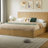 King Size Lift Up Storage Platform Bed Frame, Hydraulic Storage System with Wooden Corrugated Curved Design, No Box Spring Needed, 1000 lbs Capacity, Tool-Free Assembly-1285436634