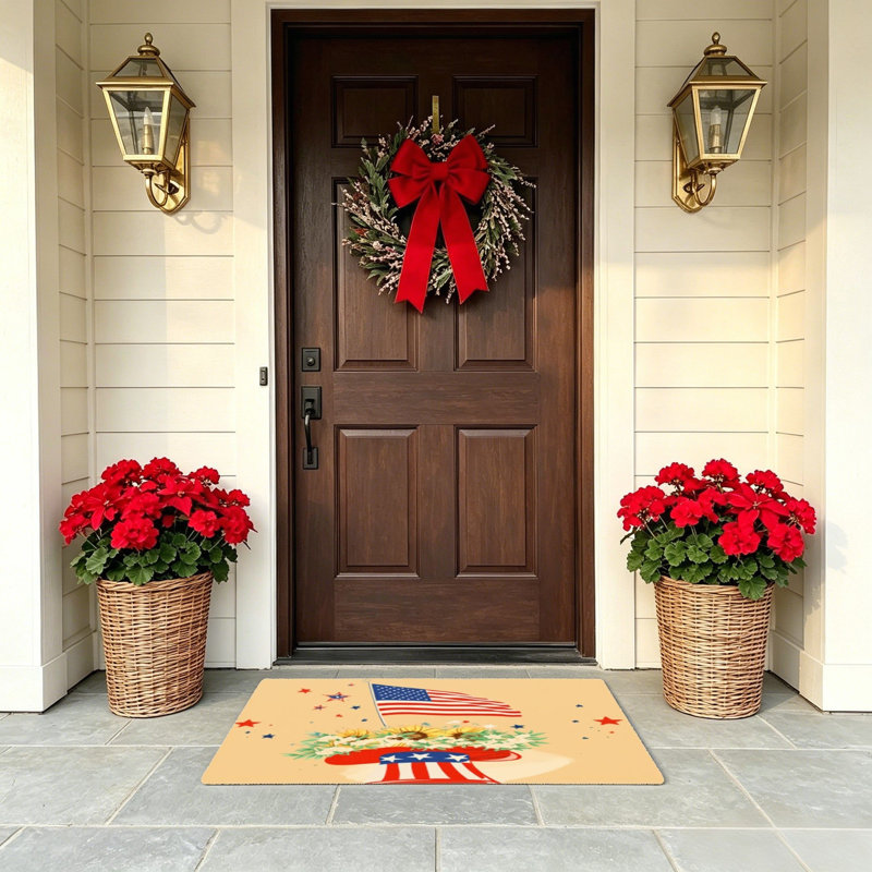 Tapis d'entrée Hat, 24 po x 36 po, intérieur / extérieur, Jour de l'Independance