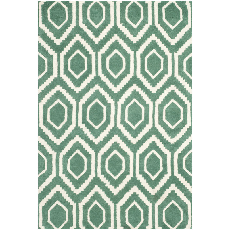 Tapis en laine touffeté à la main Deedie, Rectangle 4 pi x 6 pi