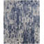Tapis abstrait en viscose tissé à la main bleu / ivoire-329734963